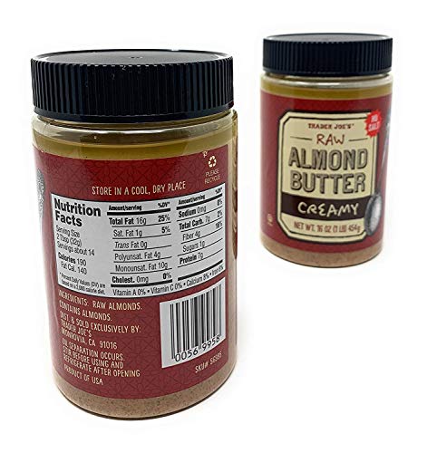 Trader Joe's Raw Creamy Unsalted Almond Butter 16 Oz
