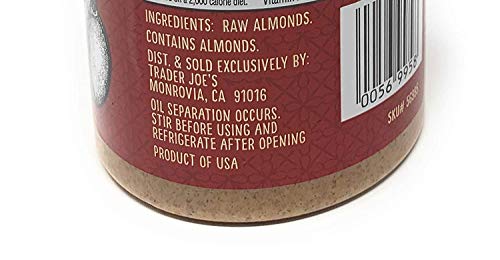 Trader Joe's Raw Creamy Unsalted Almond Butter 16 Oz