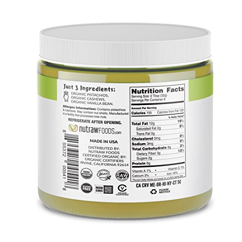Organic Nutrawbar Raw Pistachio Cashews Butter Superfood Spread