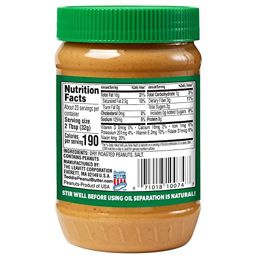 Teddie All Natural Smooth Peanut Butter, Gluten-Free Vegan