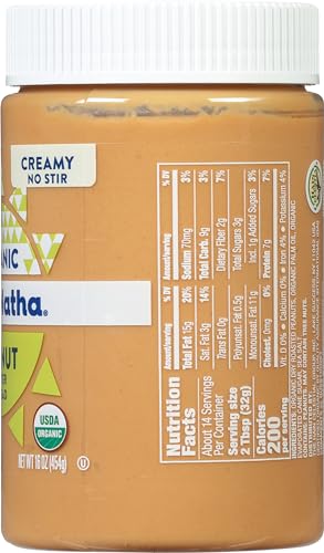 Organic Creamy Peanut Butter by MaraNatha, 16 Oz
