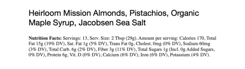 Raw Almond & Pistachio Butter with Honey & Salt