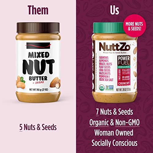 NuttZo Organic Power Fuel Crunchy Nut Butter, 26 oz
