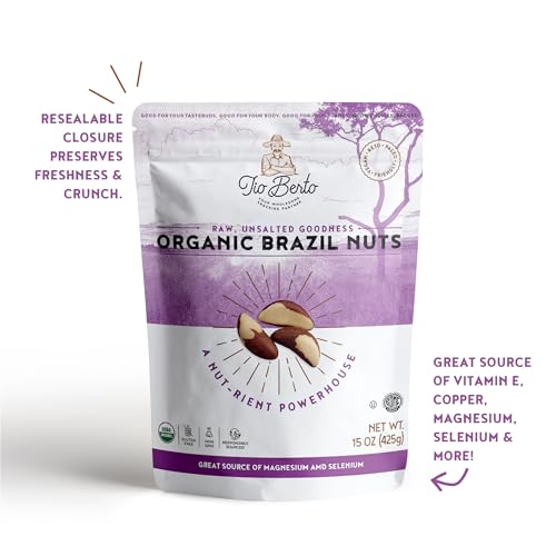 Organic Raw Brazil Nuts in Resealable Bag | Superfood