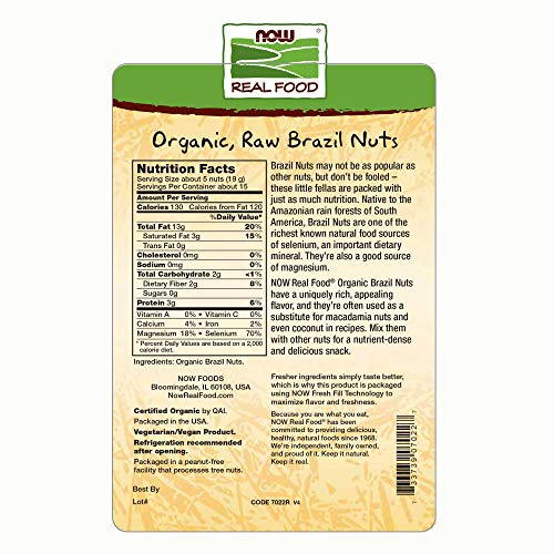 Certified Organic Whole Raw Brazil Nuts, Source of Selenium