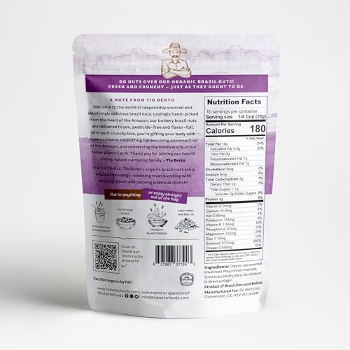 Organic Raw Brazil Nuts in Resealable Bag | Superfood