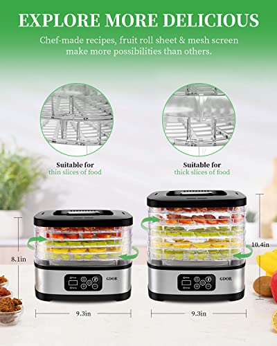 5-Tray Food Dehydrator with Temp Control & Recipes