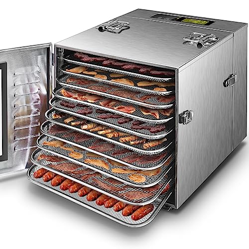 Septree Commercial Large 10-Tray Stainless Steel Food Dehydrator