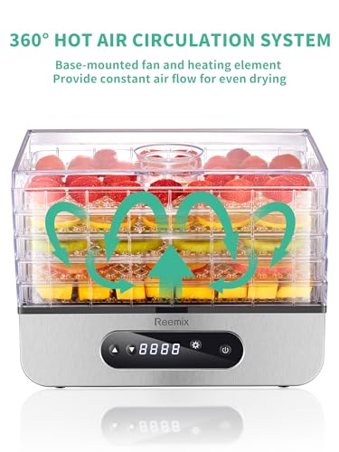 Compact Food Dehydrator Machine, 500W Dryer with Temperature
