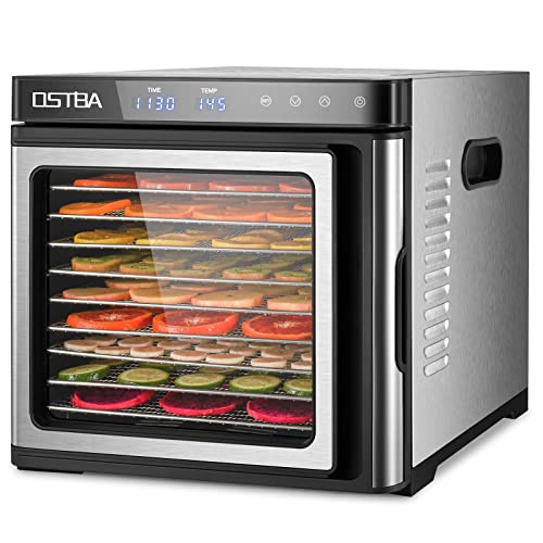 OSTBA Food Dehydrator Machine, 9 Trays, Adjustable Temperature