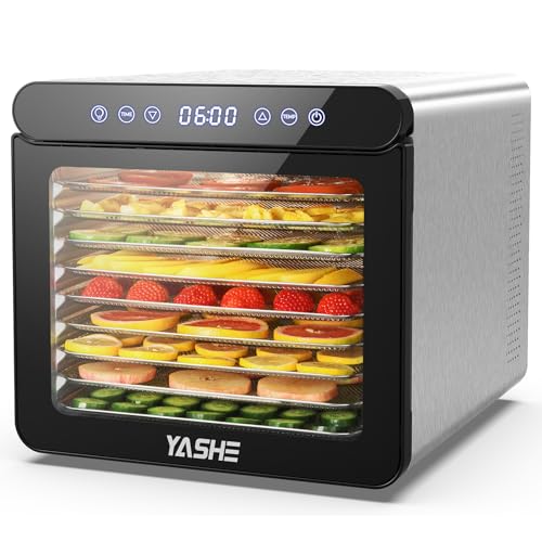 YASHE 9-Tray Stainless Steel Food Dehydrator, 800W