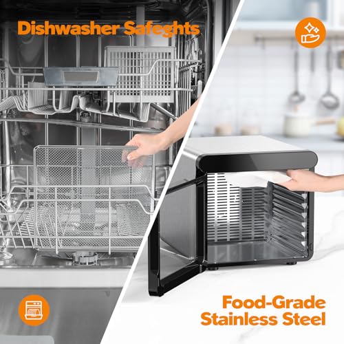 YASHE 9-Tray Stainless Steel Food Dehydrator, 800W