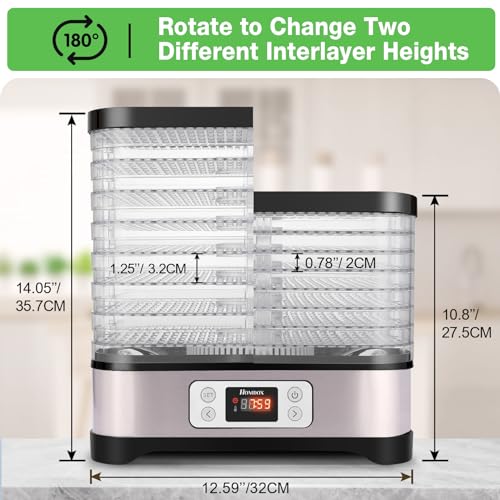Homdox 8-Tray Food Dehydrator with Timer & Temp Control