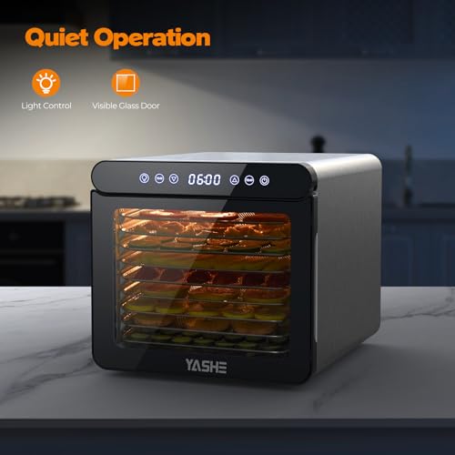 YASHE 9-Tray Stainless Steel Food Dehydrator, 800W