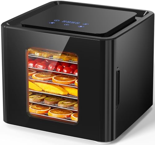 6-Tray Stainless Steel Food Dehydrator with Timer & LED