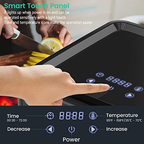 6-Tray Stainless Steel Food Dehydrator with Timer & LED