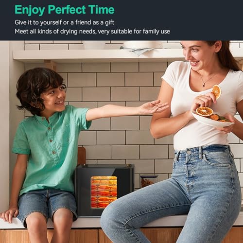 6-Tray Stainless Steel Food Dehydrator with Timer & LED