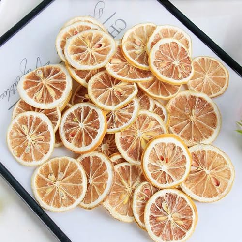 Natural Dried Lemon Wheels for Garnish, Cocktails (3.52oz)