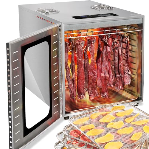 Commercial Large Food Dehydrator for Jerky - 12 Trays