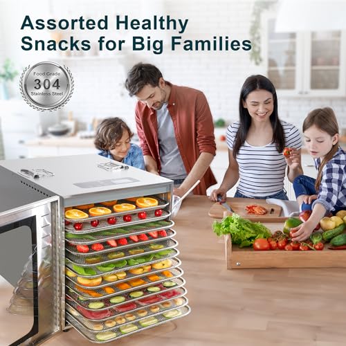 Commercial Large Food Dehydrator for Jerky - 12 Trays