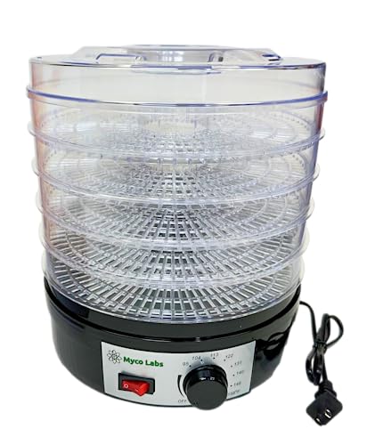 350W Myco Labs Mushroom Dehydrator: Adjustable Temp, Tall Trays