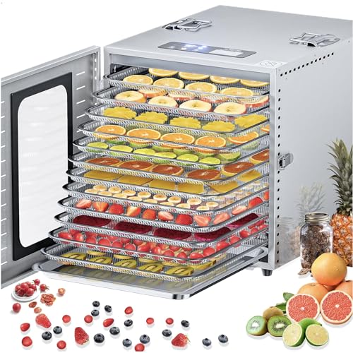 Commercial Large Food Dehydrator for Jerky - 12 Trays