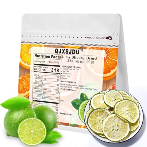 Dehydrated Lime Slices for Cocktails, Tea, Baking (100g)