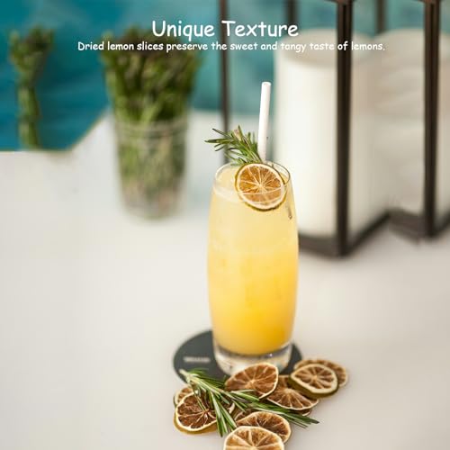Natural Dried Lemon Wheels for Garnish, Cocktails (3.52oz)