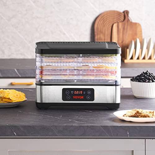 VEVOR 5-Tray Electric Food Dehydrator for Raw Foods