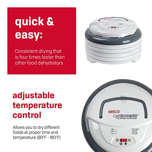 NESCO Gardenmaster Dehydrator, 4 Trays, White, Digital