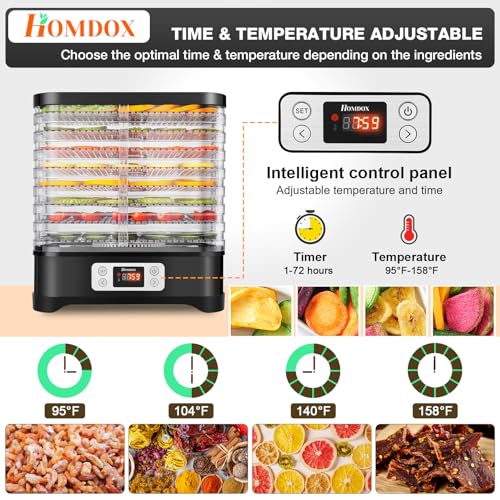 Food Dehydrator Machine Electric 8 Trays, Temperature Control