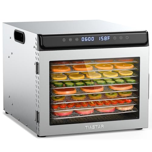 8-Tray Stainless Steel Food Dehydrator: Timer, Recipes Included