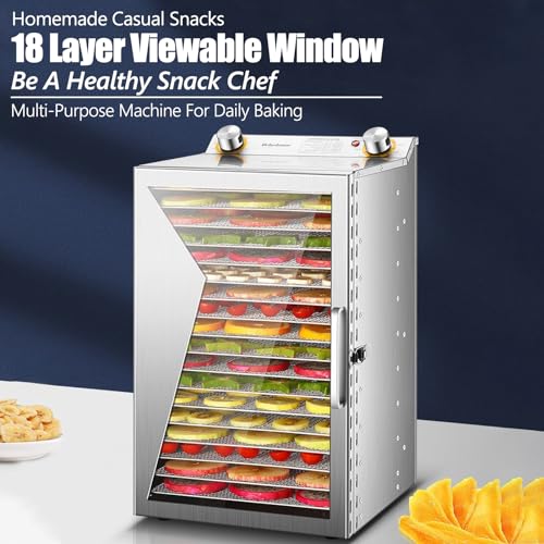 Large-capacity 18-Tray Commercial Food Dehydrator, 360° Machine