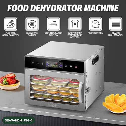 SEASAND Raw Food Dehydrator | 6 Stainless Steel Trays