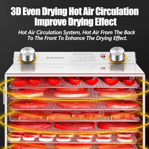 Large-capacity 18-Tray Commercial Food Dehydrator, 360° Machine
