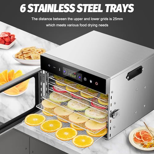 SEASAND Raw Food Dehydrator | 6 Stainless Steel Trays
