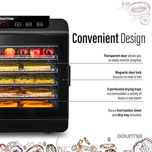 Gourmia GFD1680 Electric Food Dehydrator - 6 Trays