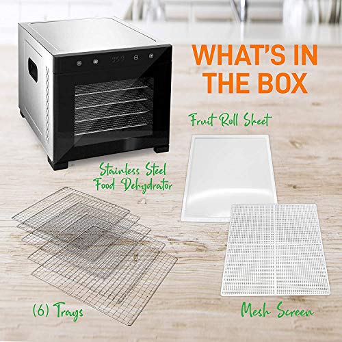 NutriChef Electric Food Dehydrator - 600-Watt Multi-Tier Jerky Maker