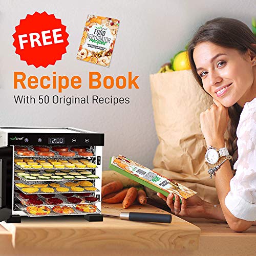 NutriChef Electric Food Dehydrator - 600-Watt Multi-Tier Jerky Maker