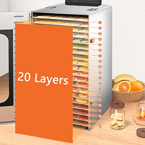Iproods Stainless Steel Food Dehydrator with 20 Trays