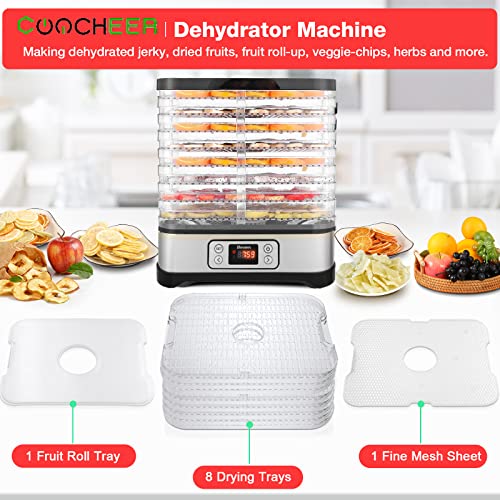 400W 8-Tray Fruit and Meat Dehydrator, BPA-Free