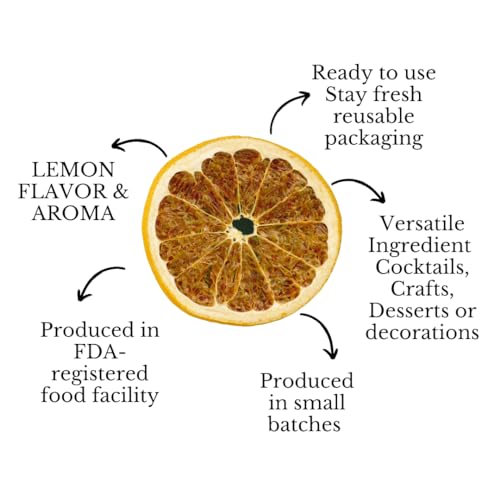 Dehydrated Lemon Slices for Cocktail Garnishes | 3.5oz