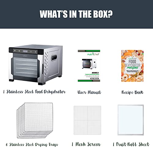 NutriChef 600-Watt Food Dehydrator with 6 Trays
