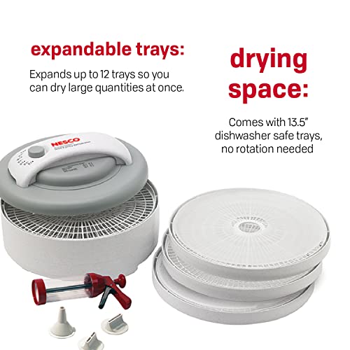 Nesco Snackmaster Dehydrator with Jerky Gun Kit, 6 Trays