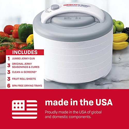 Nesco Snackmaster Dehydrator with Jerky Gun Kit, 6 Trays