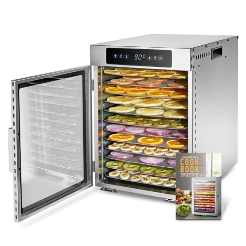 Commercial 12-Tray Stainless Steel Food Dehydrator