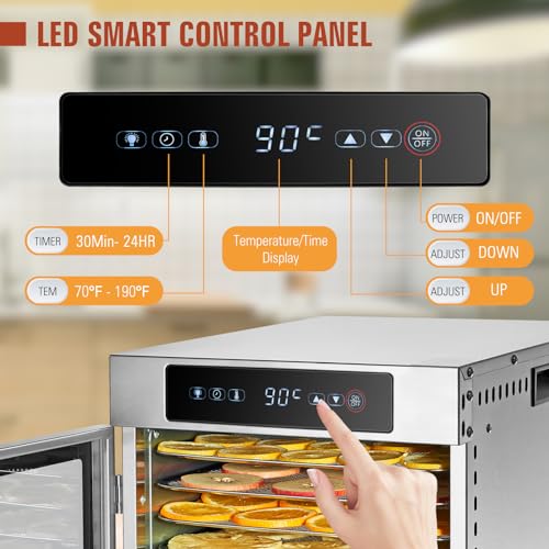 Commercial 12-Tray Stainless Steel Food Dehydrator