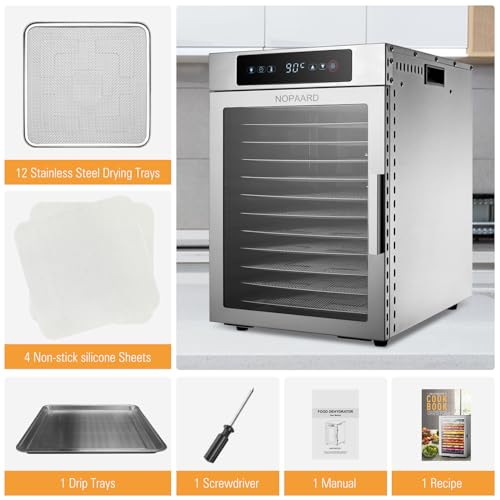 Commercial 12-Tray Stainless Steel Food Dehydrator