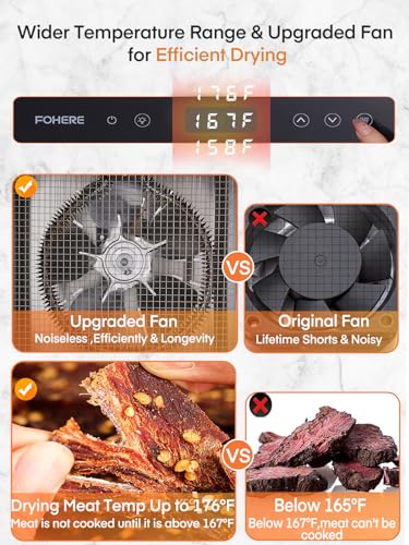 FOHERE 800W Food Dehydrator with 8 Stainless Trays