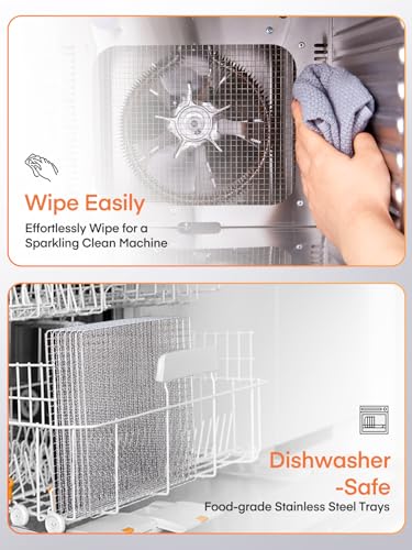 FOHERE 800W Food Dehydrator with 8 Stainless Trays